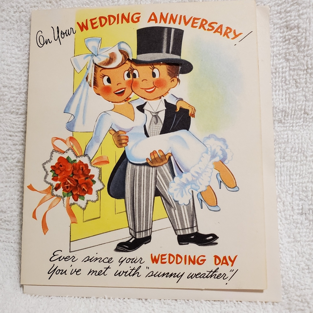 NOS Vintage 50s Die-cut Anniversary Cards with Envelopes USA Lot of 19